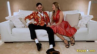 Blonde Cutie Worships Cock with Oral Before Shaved Pussy Hardcore Pounding