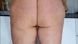 hidden cam catches sexy milf stepmom in see thru blouse kitchen flashing