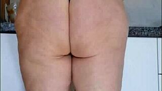 hidden cam catches sexy milf stepmom in see thru blouse kitchen flashing