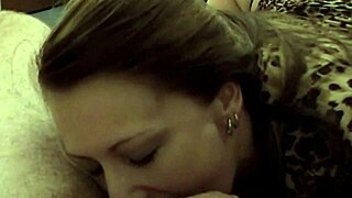 horny babe delivers steamy blowjob action