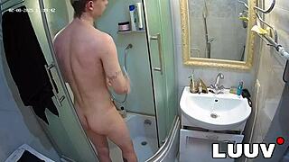 luuv tempts with quick shower tease before homemade sex blast on camera