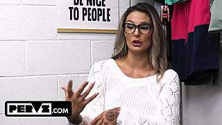 caught stepmom shoplifting so i pounded her milf pussy hard in the backroom to teach a lesson