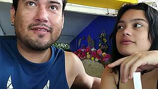 post party petite brunette babe chats then licks cock for close up hardcore fuck