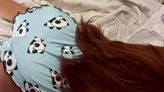 Adoptive stepdaughter threesome anal with new stepdads using sex toy outdoors!