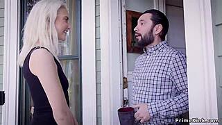 Step Mom Ties Up Blonde Teen for BDSM Whipping Choking and Deepthroat Domination