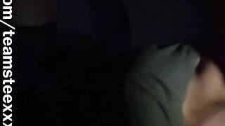 Snuck upstairs for family bbq quickie blowjob on bbc 😈🔥