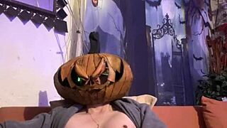 Halloween rey calabaza hides shy secrets in the spooky night shadows