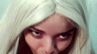 wellington explodes in witch's mouth from intense deepthroat blowjob