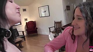 Busty Lezdom Strapon Fucks Brunette Cunt Hard