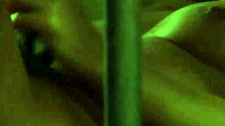 Busty lesbian slave masturbates big tits in bondage