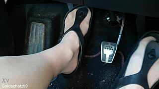 Pumping Hard In Birkenstocks With Nylon Feet Close Up!