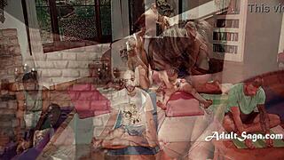 Omg this yoga gangbang with latinas blowin monster cocks everywhere i cant believe