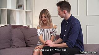 sweetie spreads tight virgin snatch wide gets stretched and deflorated for first time ever