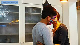 Lonely housewife seduces househelp for kitchen pounding session