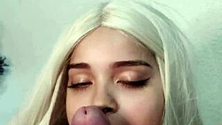 wellington explodes in witch's mouth from intense deepthroat blowjob