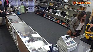 Glasses Brunette Boned Hard by Big Cock at Pawnshop POV