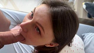 damn she couldn't resist my rough face fuck on stepsis petite body!