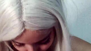 wellington explodes in witch's mouth from intense deepthroat blowjob