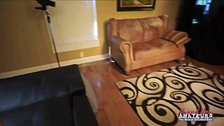 HORNY BLONDE RIKKI'S TWAT BANGS DEEPTHROAT CUM FACIAL