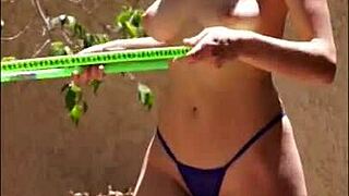 liz ashley strips nude bouncing natural milf tits legs spread wide in first shoot