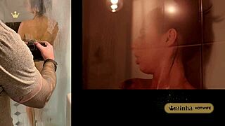 sexy brazilian latina with big tits takes steamy shower teasing photographer sensually