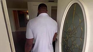 Feels so good watching sexy latina ride mailman cock deep