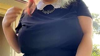 alt milf smokin outback flashin her huge natural tits