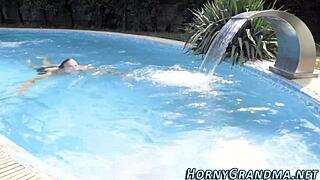 Small tits gilf eagerly sucks cougar style before taking thick facial load