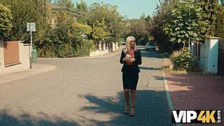 Hungarian milf maid in costume cleans shaved pussy with eager tongue