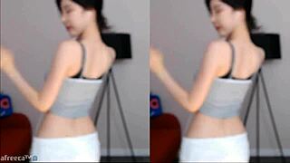 cute korean with big tits dances sexy in usa