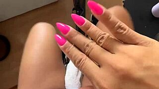 housewife flashes big pussy cameltoe in sexy bikini during morning poolside aerobics