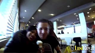 tasty brunette pounded in field ends with creamy facial 💦🔥