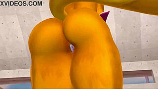 check renamon stretching furry style to hot beats