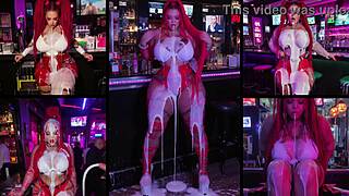 Cum Covers Full Body Clothed Redhead After Messy Creampie in Heels!