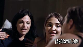 uhh stepmom joins me n roommate fer hot threesome blow n fuck