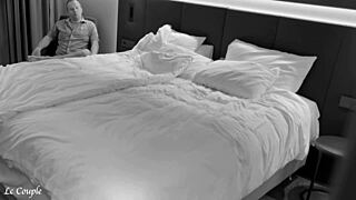 Husband watches hotwife moan through stranger's bed pounding orgasm