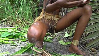 hot african babe cooks topless in jungle heat 🔥🌿😍