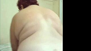 Chubby Wife Fingers Her Thick Fat Pussy in Solo Bedroom Play