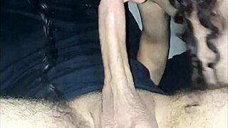 this colombian milf sucks huge cock deep till cum explodes in her mouth sloppy