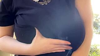 alt milf smokin outback flashin her huge natural tits