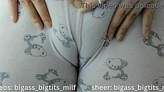 juicy colombian bbw milf spreads big pussy lips cameltoe in tight pajamas wet clit tease