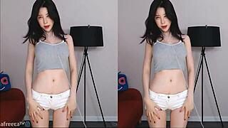 cute korean with big tits dances sexy in usa