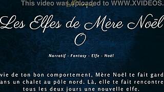 French Christmas elves whisper dirty talk in audio porn holiday fantasy