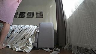 real cheating russian wife fucks friend while husband works at office