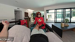 vr elastigirl redhead gets her ass ripped open anally in incredibles cosplay parody