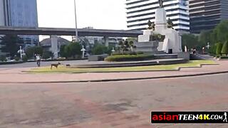 Desperate tourist hunts petite Asian teen for raw outdoor fuck and blowjob adventure