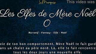 French Christmas elves whisper dirty talk in audio porn holiday fantasy