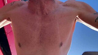 wanna see this big ass blonde in thong at beach yoga party?