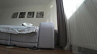 real cheating russian wife fucks friend while husband works at office