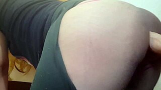 blonde shemale big ass takes huge dildo anal with cum farts in bathroom